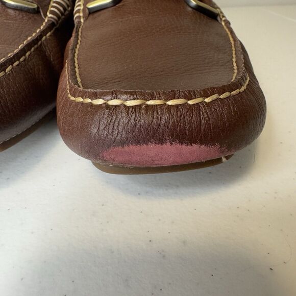 Donald Pliner Mens 10M Brown Leather Viro Driving Moccasinsr Loafers Inner Suede main image 9